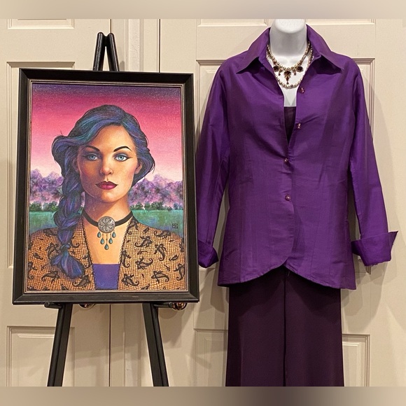 Connie Robertson vintage purple silk jacket - Picture 5 of 11